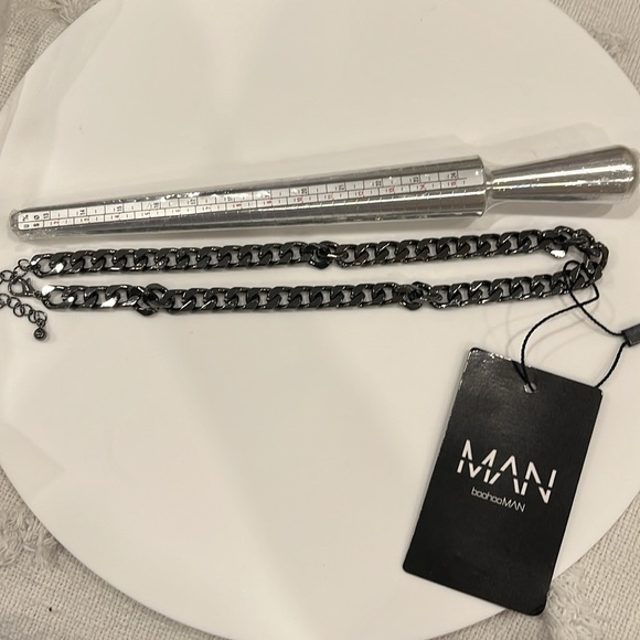 BOOHOO MAN BLACK CHAIN NECKLACE APROX 18 in BRAND NEW - Picture 4 of 4